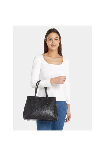 Calvin Klein Дамска чанта Ck Must Tote Md-Emb Mono K60K611276 Черен - Mera.bg
