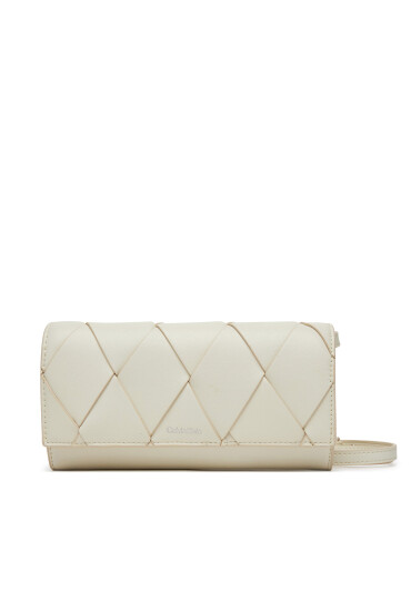 Calvin Klein Дамска чанта Ck Woven Convertible Wallet Bag K60K612970 Бял - Mera.bg