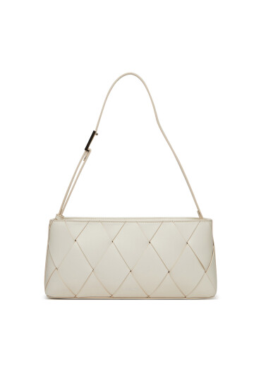 Calvin Klein Дамска чанта Ck Woven Elongated Shoulder Bag K60K612992 Бял - Mera.bg