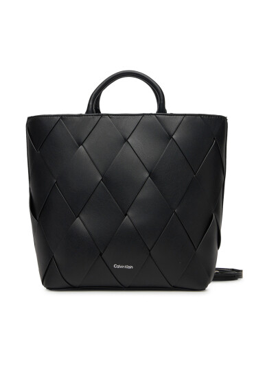 Calvin Klein Дамска чанта Ck Woven Medium Tote K60K613176 Черен - Mera.bg