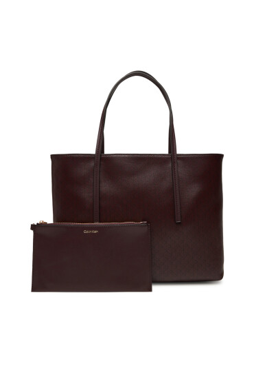 Calvin Klein Дамска чанта Emblem Aop Small Tote LV04F3267G Бордо - Mera.bg