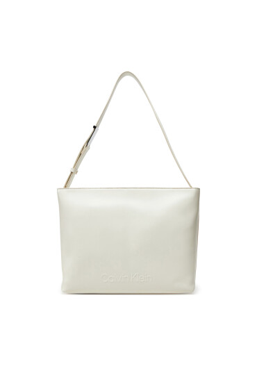 Calvin Klein Дамска чанта Embossed Logo Medium Shopper K60K613172 Екрю - Mera.bg