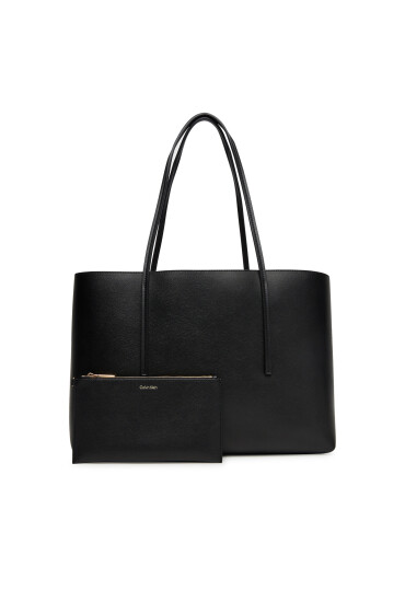 Calvin Klein Дамска чанта Foil Logo Tote W/Pouch LV04F3274G Черен - Mera.bg