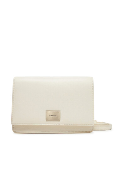 Calvin Klein Дамска чанта Hardware Flap Crossbody K60K612967 Екрю - Mera.bg