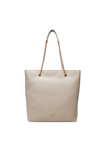 Calvin Klein Дамска чанта Minimal Monogram Chain Tote LV04F3204G Бежов - Mera.bg