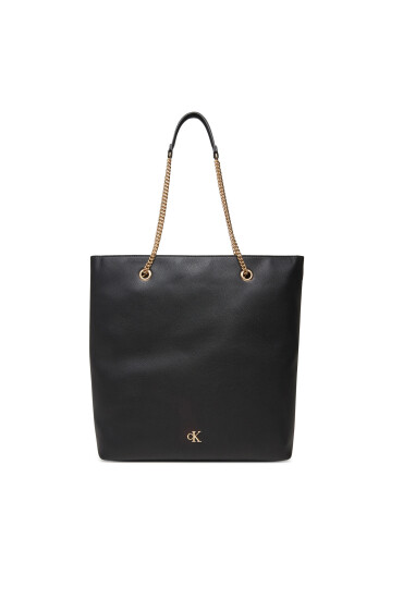 Calvin Klein Дамска чанта Minimal Monogram Chain Tote LV04F3204G Черен - Mera.bg