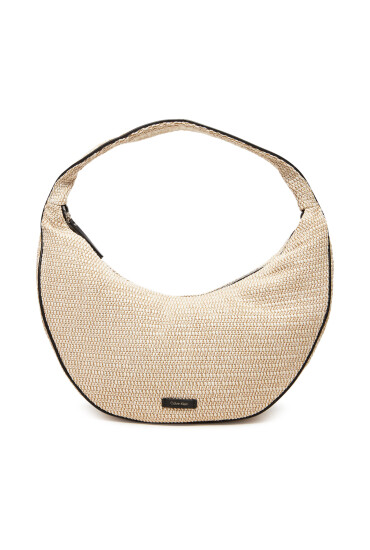 Calvin Klein Дамска чанта Pinched Raffia Large Shoulder Ba LV04F3060G Бежов - Mera.bg