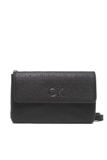 Calvin Klein Дамска чанта Re-Lock Dbl Crossbody Bag Perf K60K609399 Черен - Mera.bg