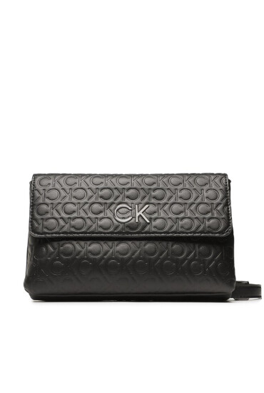 Calvin Klein Дамска чанта Re-Lock Dbl Crossbody Emb Mono K60K610206 Черен - Mera.bg