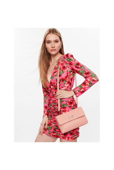 Calvin Klein Дамска чанта Re-Lock Dbl Crossbody Emb Mono K60K610206 Розов - Mera.bg