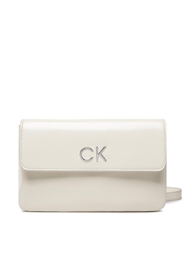 Calvin Klein Дамска чанта Re-Lock Dbl Xbody W/Flap Saff K60K609861 Бял - Mera.bg