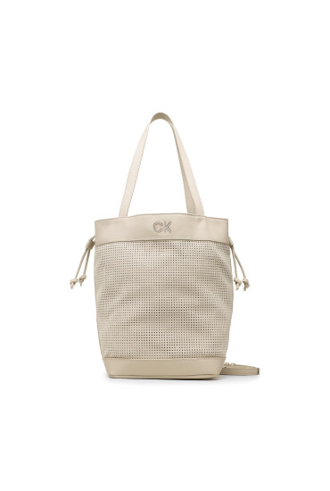 Calvin Klein Дамска чанта Re-Lock Drawstring Bag Perf K60K610635 Екрю - Mera.bg