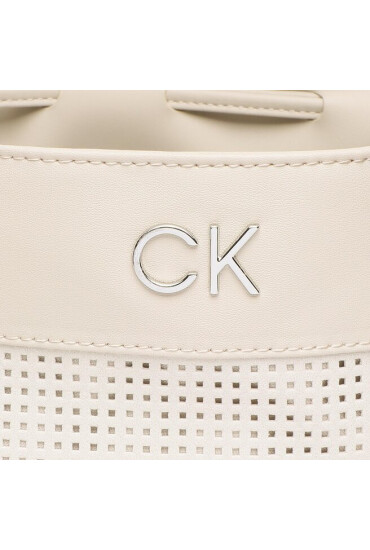 Calvin Klein Дамска чанта Re-Lock Drawstring Bag Perf K60K610635 Екрю - Mera.bg