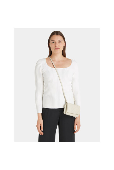 Calvin Klein Дамска чанта Re-Lock Quilt Mini Bag K60K611086 Екрю - Mera.bg