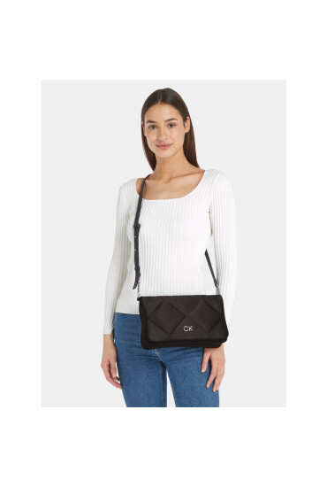 Calvin Klein Дамска чанта Re-Lock Quilt Shoulder Bag-Satin K60K611300 Черен - Mera.bg