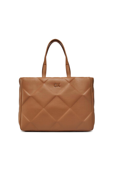 Calvin Klein Дамска чанта Re-Lock Quilt Tote Lg K60K610761 Кафяв - Mera.bg