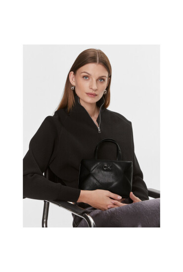 Calvin Klein Дамска чанта Re-Lock Quilt Tote Mini K60K611340 Черен - Mera.bg