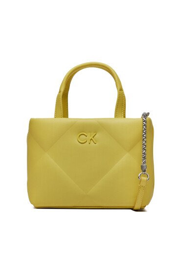 Calvin Klein Дамска чанта Re-Lock Quilt Tote Mini K60K611340 Жълт - Mera.bg