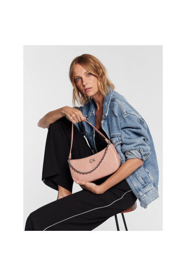 Calvin Klein Дамска чанта Re-Lock Shoulder Bag Emb Mono K60K610204 Розов - Mera.bg