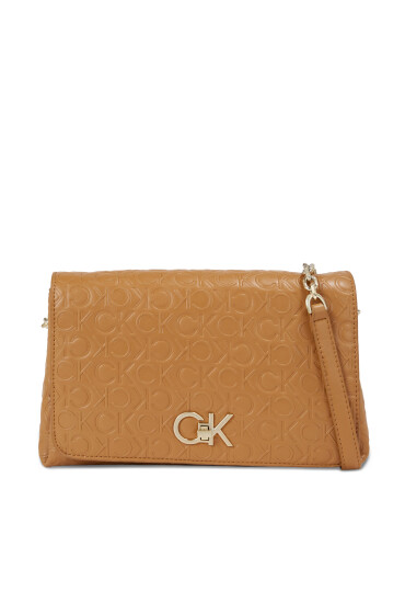 Calvin Klein Дамска чанта Re-Lock Shoulder Bag Md - Emb K60K611061 Кафяв - Mera.bg