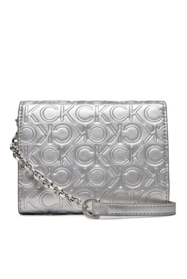 Calvin Klein Дамска чанта Re-Lock Trifold Md W/Chain_Emb K60K611383 Сребрист - Mera.bg