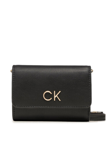 Calvin Klein Дамска чанта Re-Lock Trifold Sm W/Strap K60K611010 Черен - Mera.bg