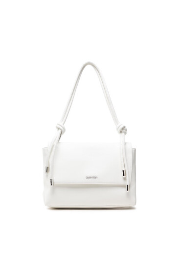 Calvin Klein Дамска чанта Roped Shoulder Bag K60K609004 Бял - Mera.bg