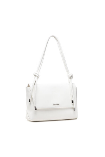 Calvin Klein Дамска чанта Roped Shoulder Bag K60K609004 Бял - Mera.bg