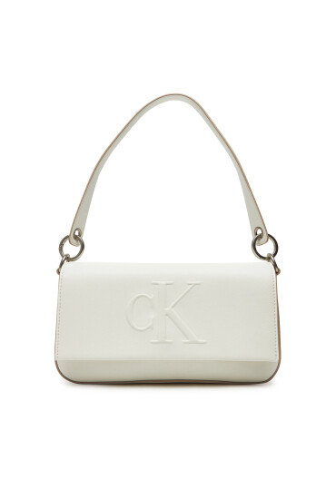 Calvin Klein Дамска чанта Sculpted Flap Shoulder Pouch LV04K3148G Бял - Mera.bg