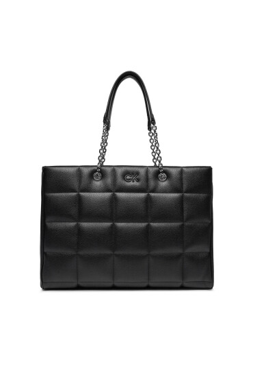 Calvin Klein Дамска чанта Square Quilt Chain Shopper K60K612019 Черен - Mera.bg