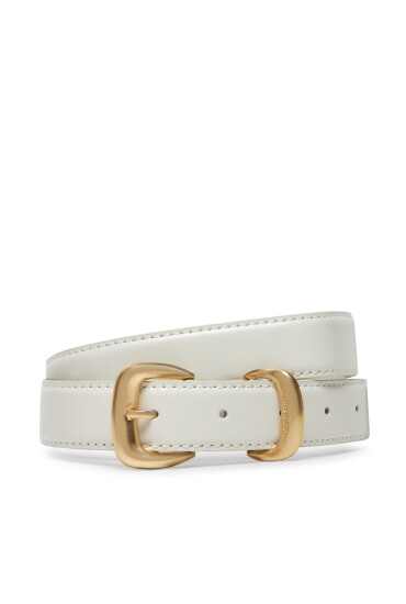 Calvin Klein Дамски колан Sarah 2 Piece Logo Buckle Belt 25Mm LV04K7012G Бял - Mera.bg