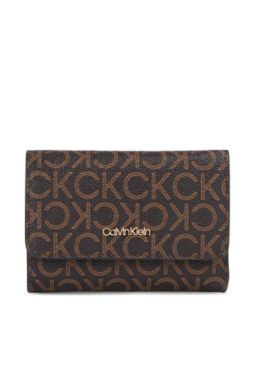 Calvin Klein Дамски портфейл Ck Must Trifold Sm-Mono K60K611324 Brown Mono 0HD - Mera.bg