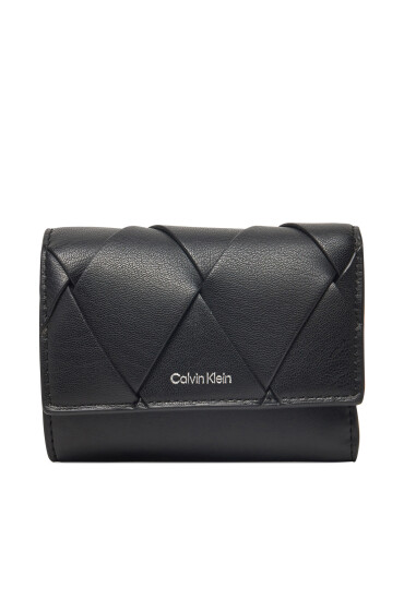 Calvin Klein Дамски портфейл Ck Woven Small Trifold K60K612953 Черен - Mera.bg