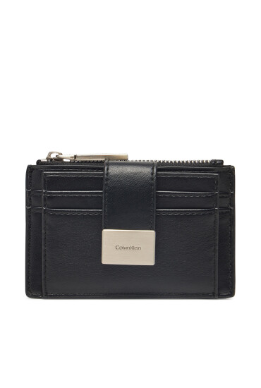 Calvin Klein Дамски портфейл Hardware Snap Top Zip Cardholder K60K612959 Черен - Mera.bg