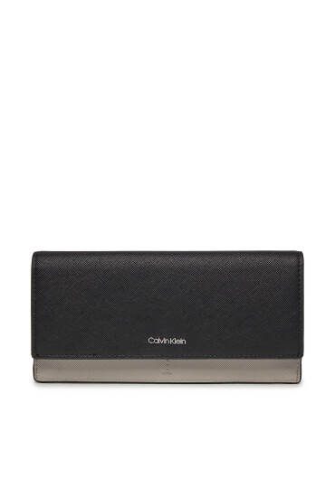 Calvin Klein Голям дамски портфейл Business Large Trifold_Saffiano K60K611700 Черен - Mera.bg