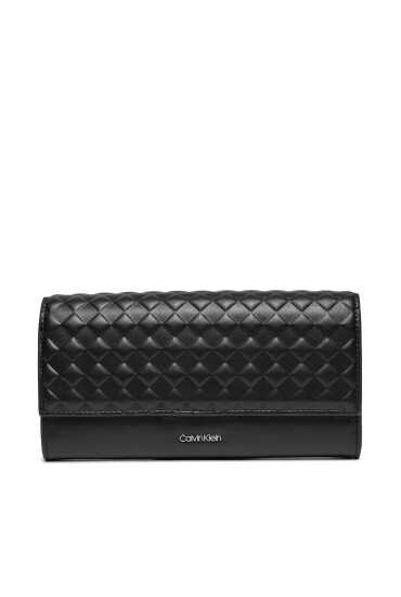 Calvin Klein Голям дамски портфейл Calvin Mini Quilt Large Trifold K60K611895 Черен - Mera.bg