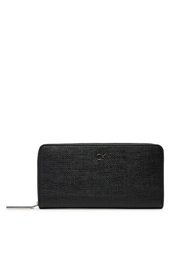 Calvin Klein Портфейл Ck Daily Large Zip Around_Tex K60K612960 Черен - Mera.bg