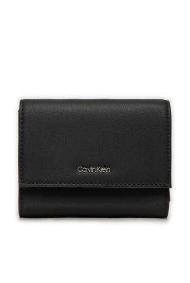 Calvin Klein Голям дамски портфейл Ck Must Md Trifold W/Zip K60K612450 Черен - Mera.bg