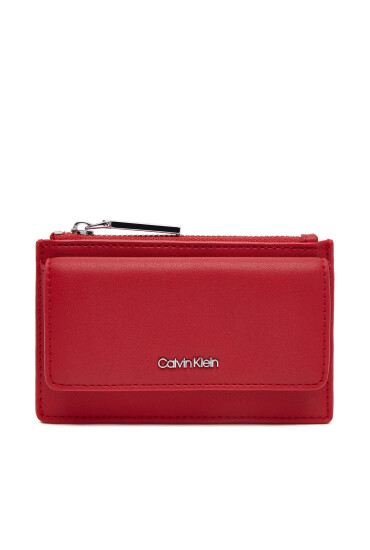 Calvin Klein Голям дамски портфейл Ck Must Zip Flap Cardholder K60K612941 Червен - Mera.bg