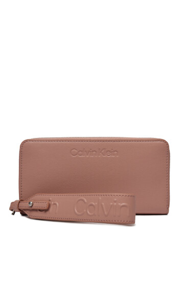 Calvin Klein Голям дамски портфейл Gracie Wallet W/Strap Lg K60K611388 Ash Rose VB8 - Mera.bg