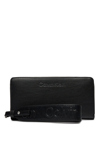 Calvin Klein Голям дамски портфейл Gracie Wallet W/Strap Lg K60K611388 Черен - Mera.bg