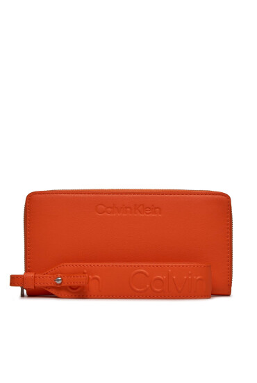 Calvin Klein Голям дамски портфейл Gracie Wallet W/Strap Lg K60K611388 Flame SA3 - Mera.bg