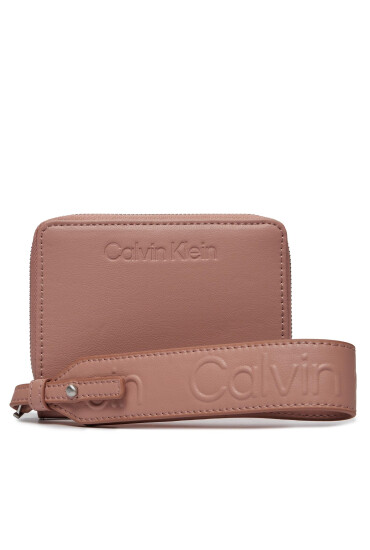 Calvin Klein Голям дамски портфейл Gracie Wallet W/Strap Md K60K611387 Розов - Mera.bg