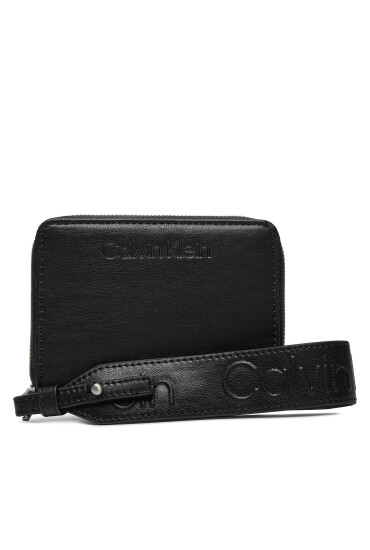 Calvin Klein Голям дамски портфейл Gracie Wallet W/Strap Md K60K611387 Черен - Mera.bg