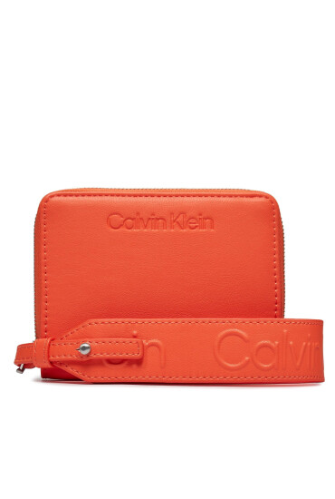 Calvin Klein Голям дамски портфейл Gracie Wallet W/Strap Md K60K611387 Оранжев - Mera.bg