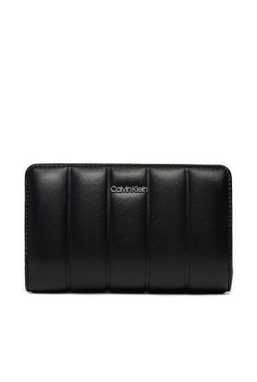 Calvin Klein Голям дамски портфейл Line Quilt Medium Bifold K60K612828 Черен - Mera.bg