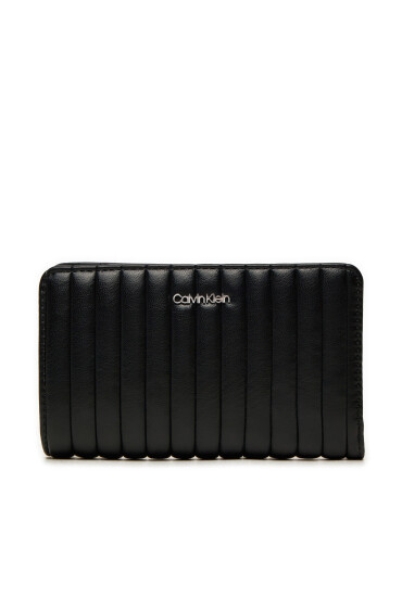 Calvin Klein Голям дамски портфейл Mini Line Quilt Medium Bifold K60K613063 Черен - Mera.bg