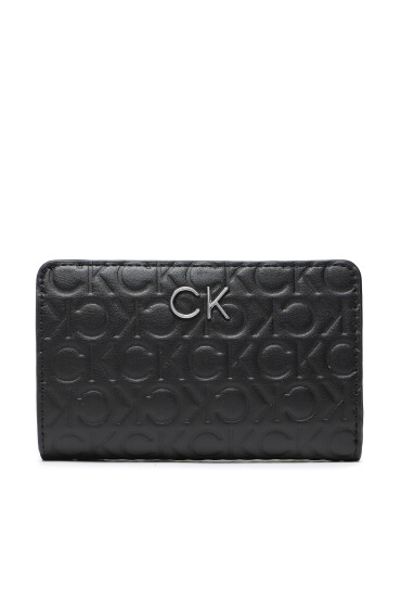 Calvin Klein Голям дамски портфейл Re Lock Bifold Wallet Emb Mono K60K610240 Черен - Mera.bg