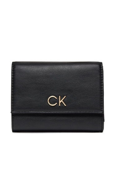 Calvin Klein Голям дамски портфейл Re-Lock Trifold Md K60K608994 Черен - Mera.bg