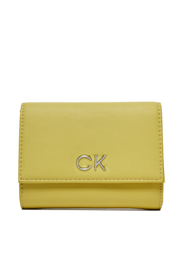 Calvin Klein Голям дамски портфейл Re-Lock Trifold Md K60K608994 Жълт - Mera.bg